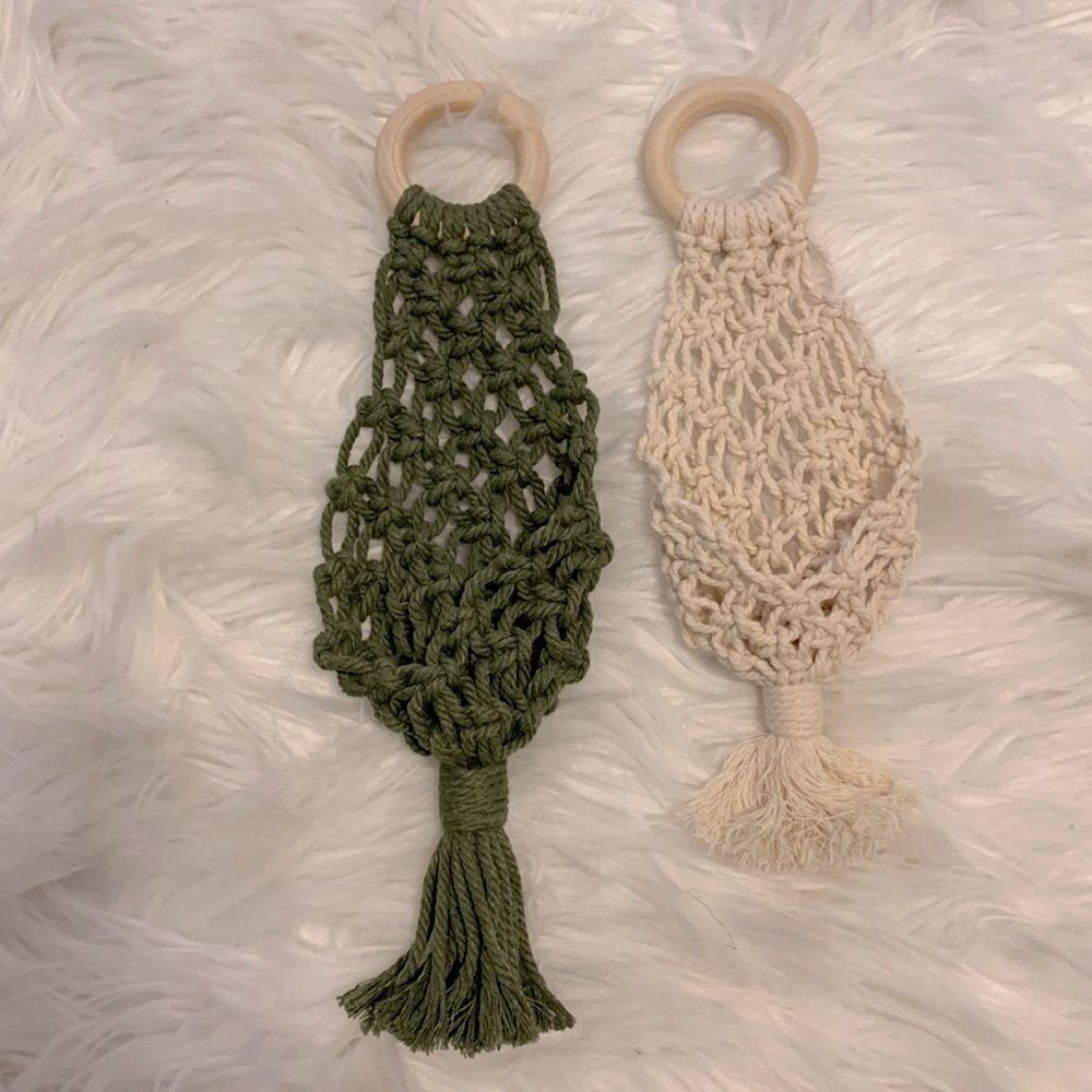 Macramé wall hanging succulent holders. Handmade